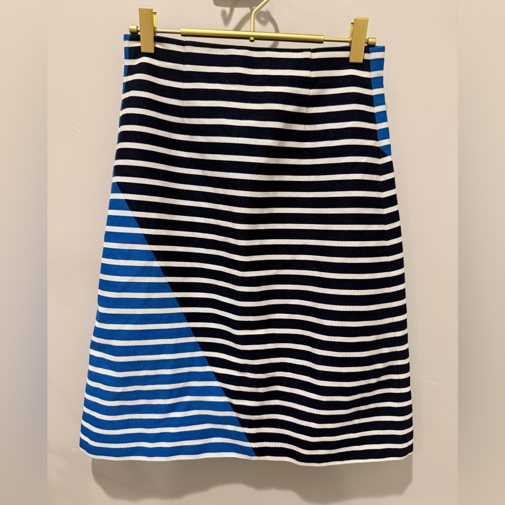 💋J. Crew Blue and Black Striped Pencil Skirt - Picture 2 of 7